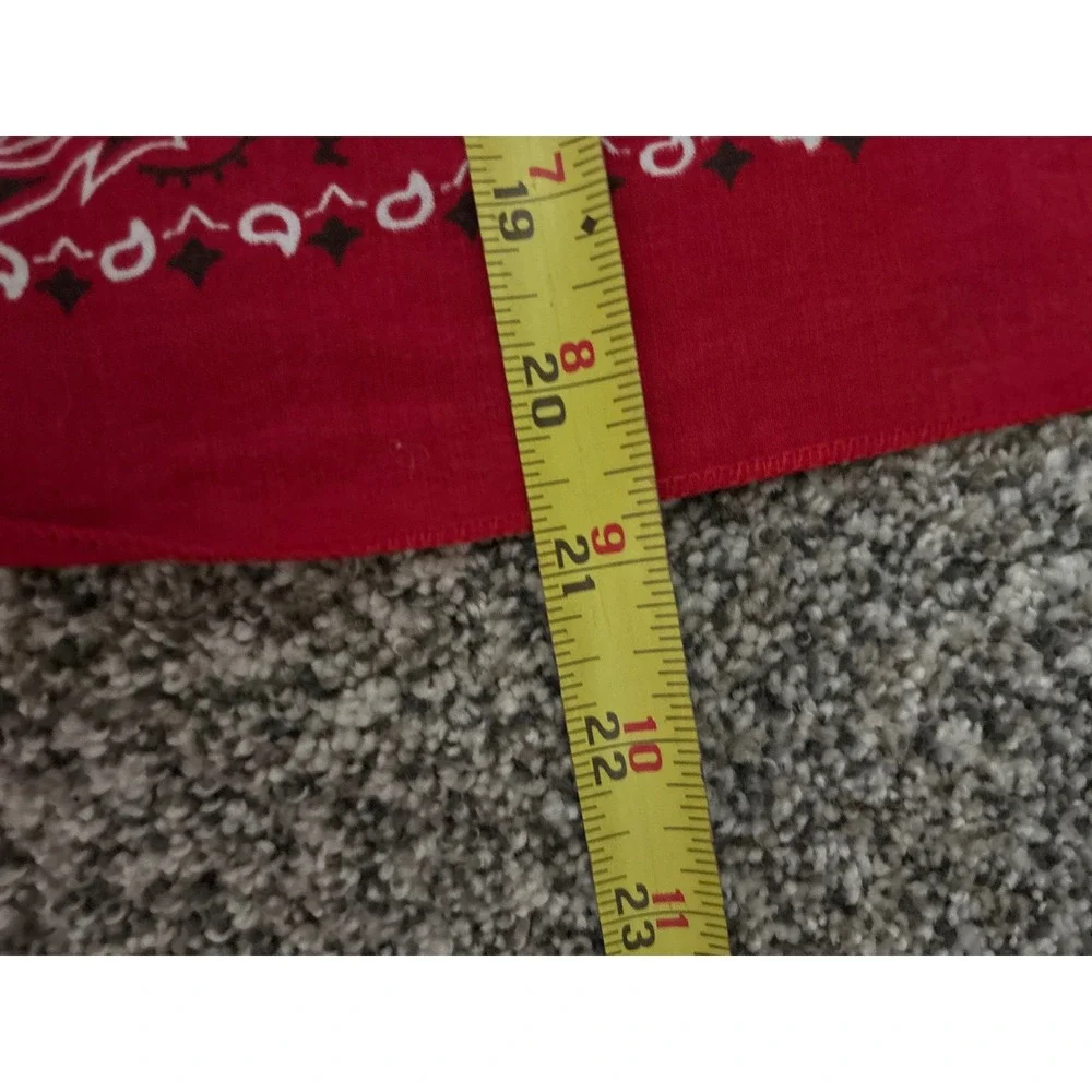 Vintage Red Paisley Cotton Bandana Scarf Square Headwrap 21x21
